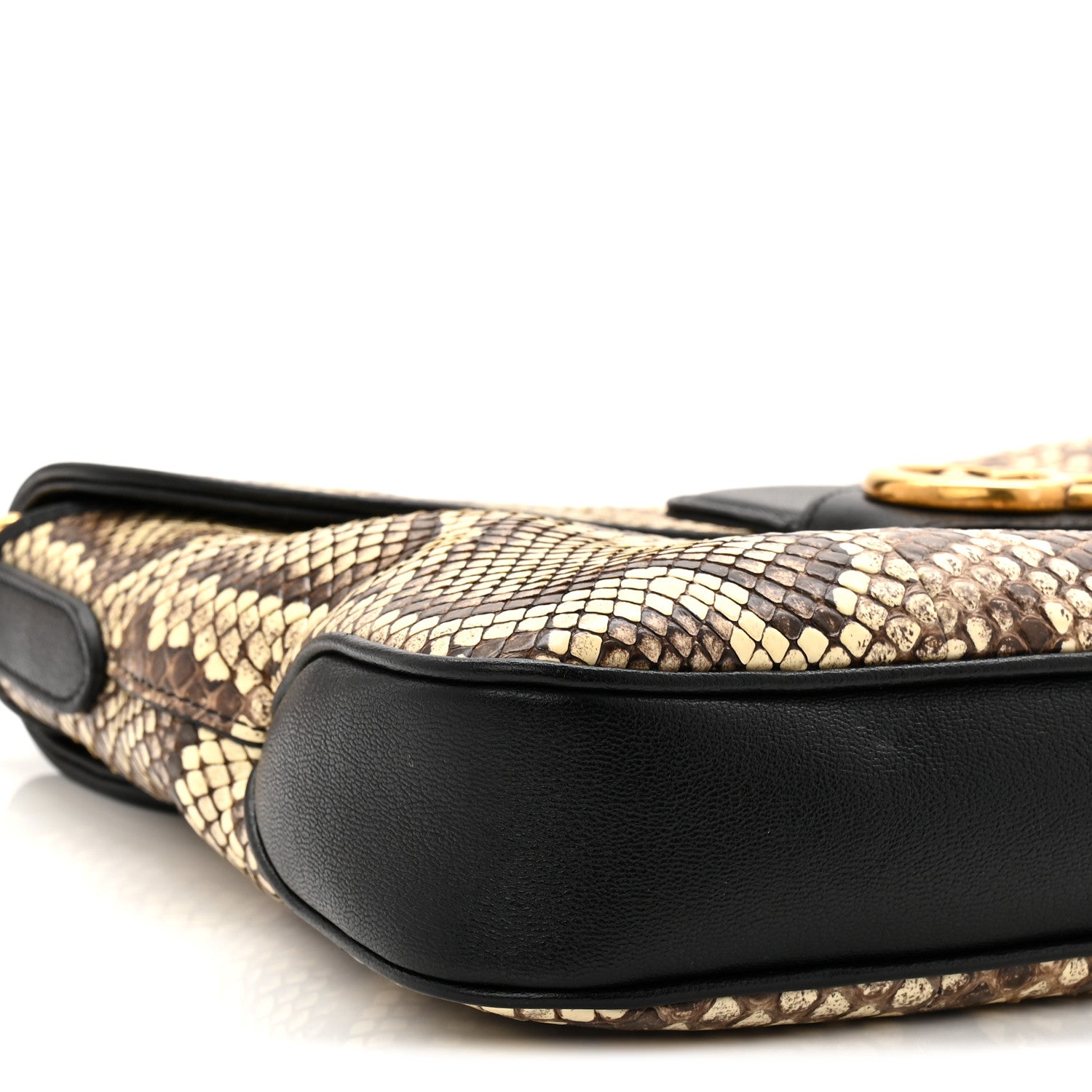 Gucci New Sakai Snakeskin Lux Medium Dahlia Messenger Shoulder Bag Beige Black 9 of 11