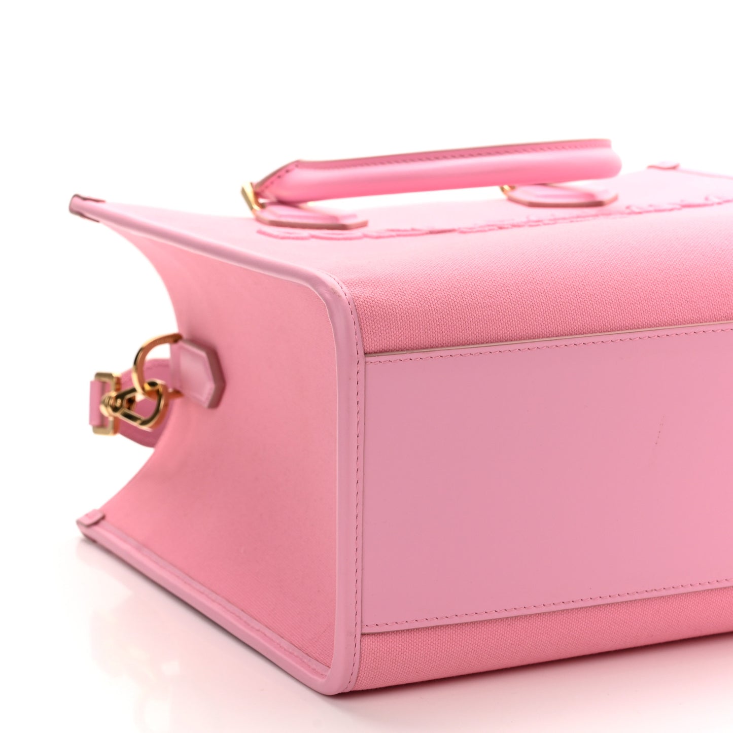 Canvas Embroidered Logo Shopper Tote Pink