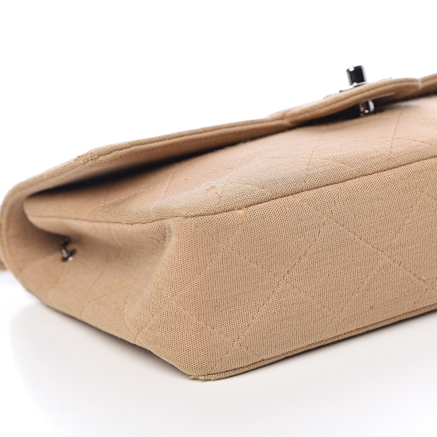Chanel Jersey Quilted Jumbo Single Flap Beige 9 of 15