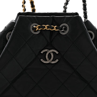 Chanel Aged Calfskin Quilted Small Gabrielle Backpack Black 8 of 11