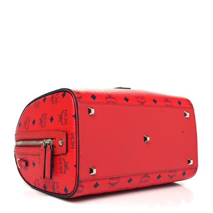 MCM Visetos Medium Essential Boston Bag Red 4 of 14