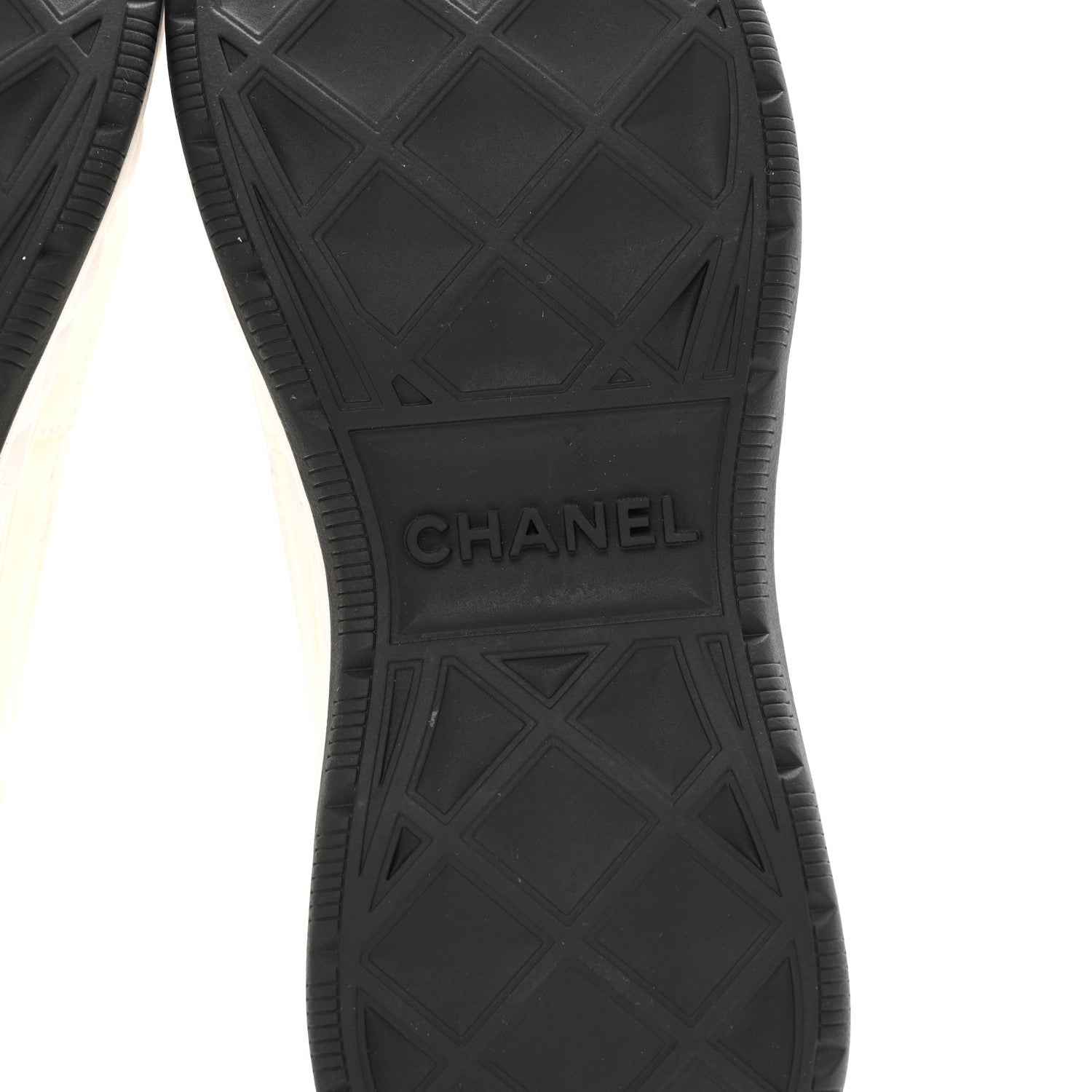 Chanel Fabric Suede Calfskin CC Sneakers 37 Ivory Black 6 of 9