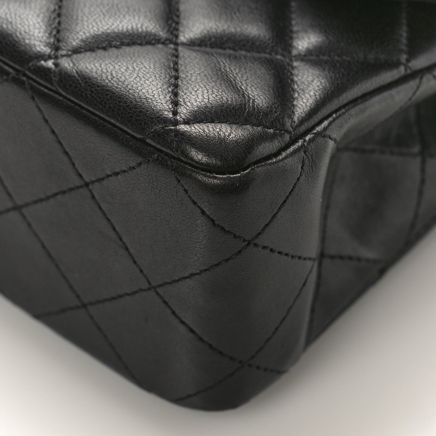 Lambskin Quilted Medium Double Flap Black