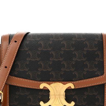 Celine Calfskin Triomphe Canvas Teen Triomphe Bag Tan 7 of 11