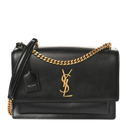 Saint Laurent Calfskin Large Monogram Sunset Black 1 of 11