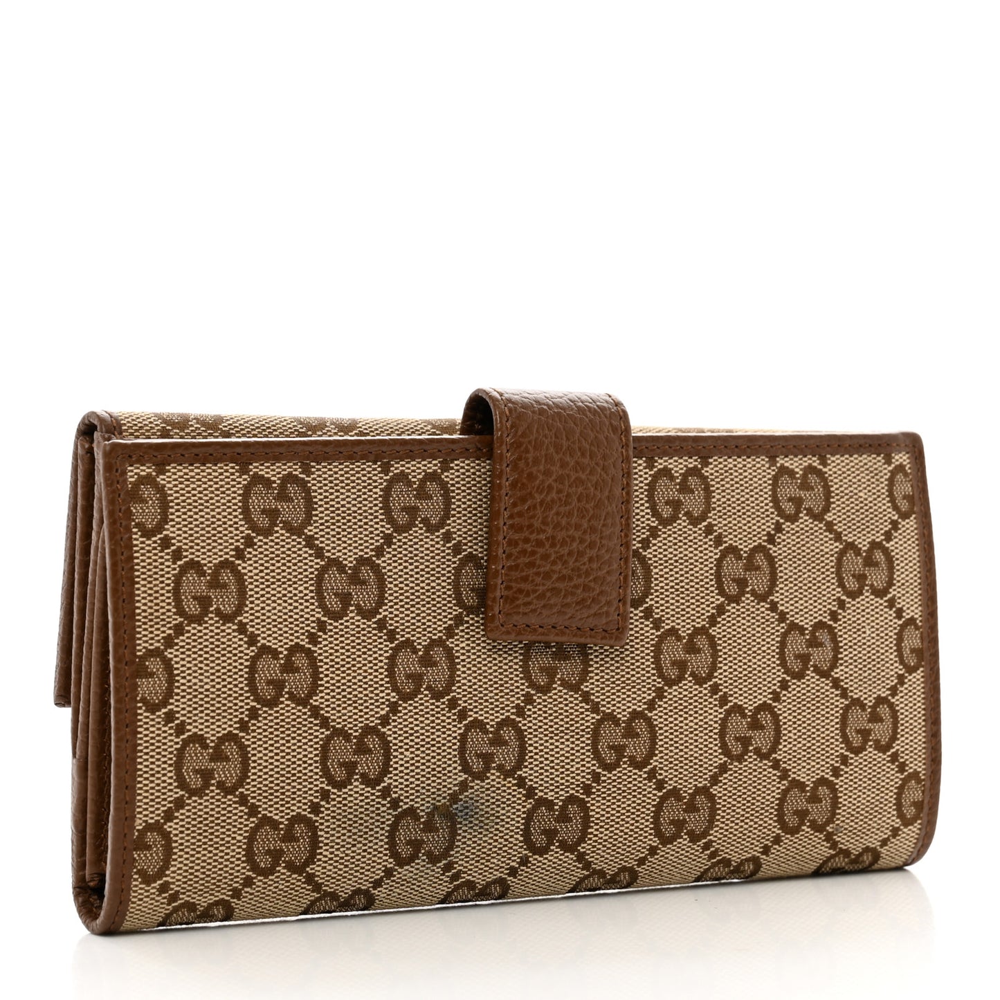 Monogram Metal Bar Continental Flap Wallet Beige Ebony Dark Brown
