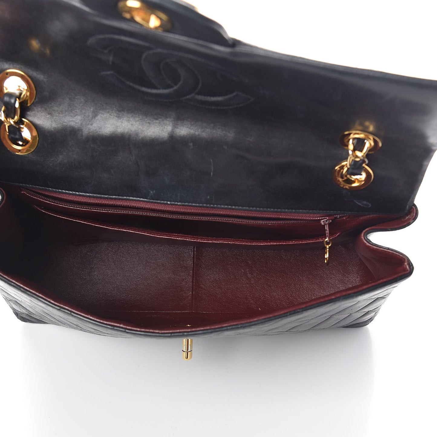 Lambskin Quilted XL Jumbo Single Flap Black