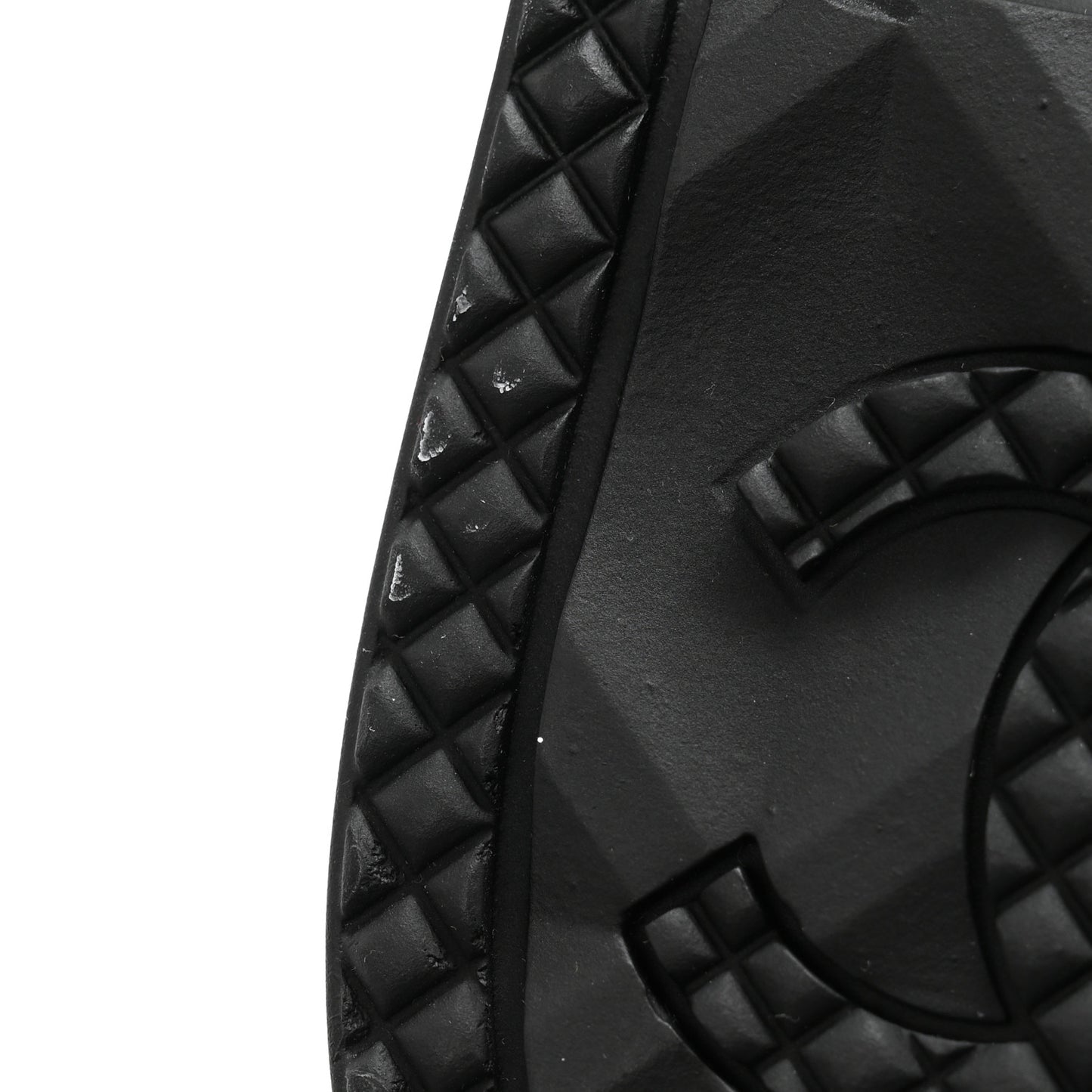 Rubber CC Print Boots 39 Black