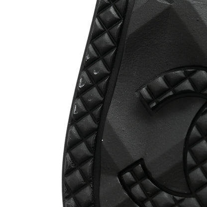 Chanel Rubber CC Print Boots 39 Black 10 of 10