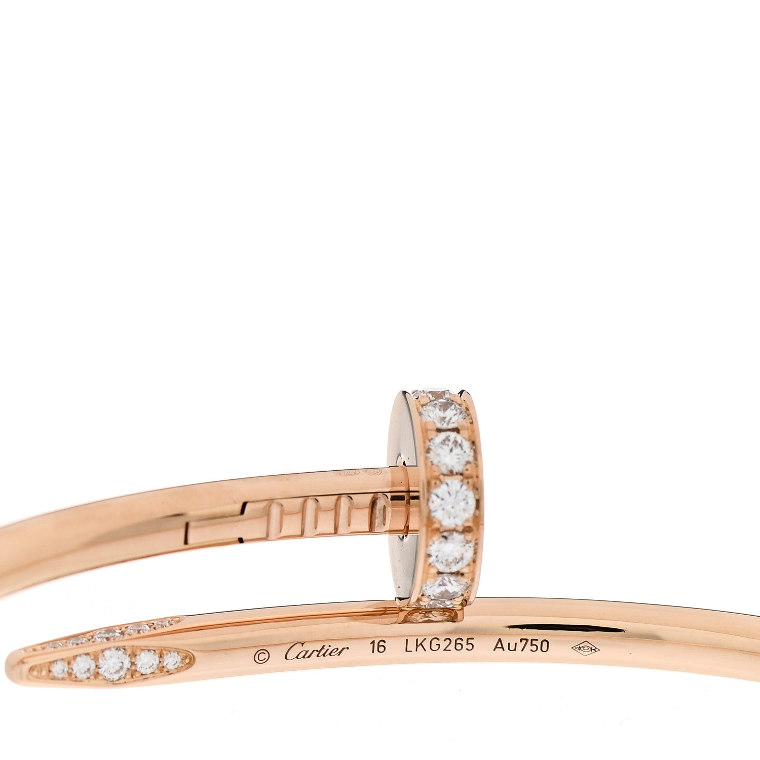 Cartier 18K Pink Gold Diamond Juste Un Clou Bracelet 16 3 of 3