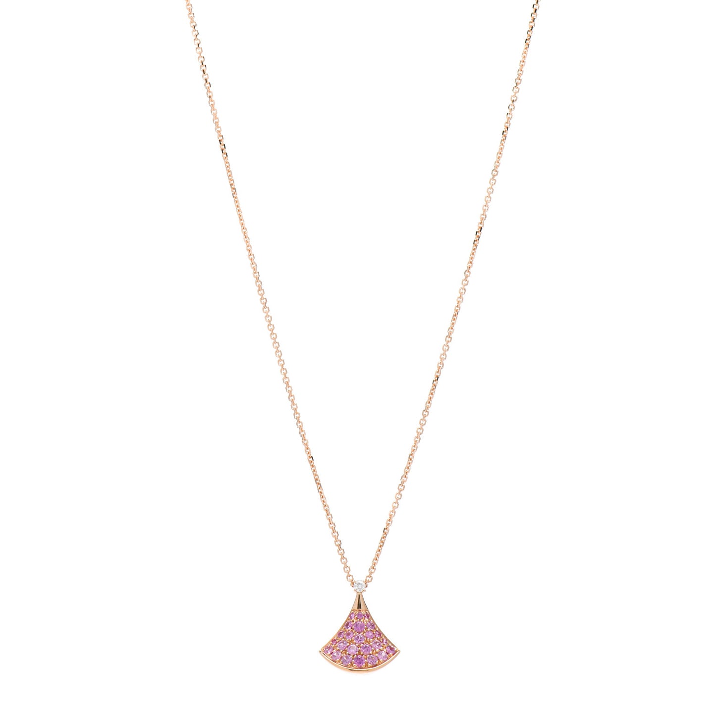18K Rose Gold Diamond Pink Sapphire Divas' Dream Pendant Necklace