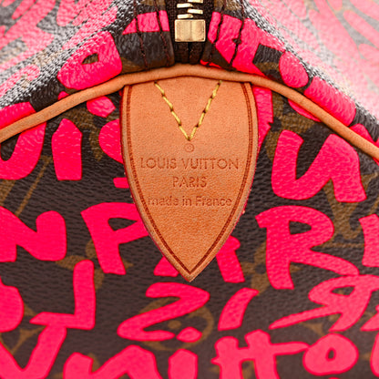 Louis Vuitton Monogram Graffiti Speedy 30 Fuchsia 6 of 15