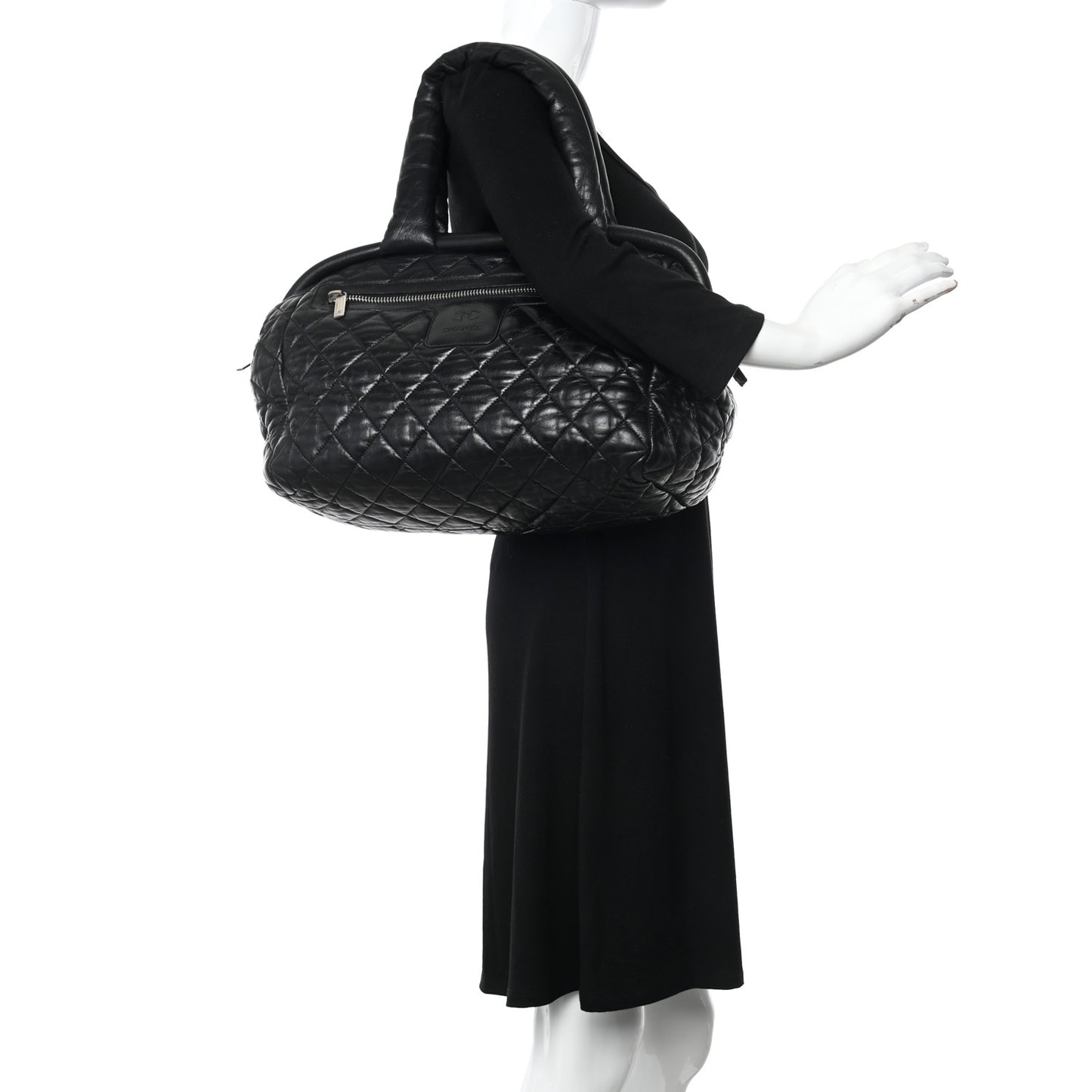 Lambskin Coco Cocoon Bowler Black