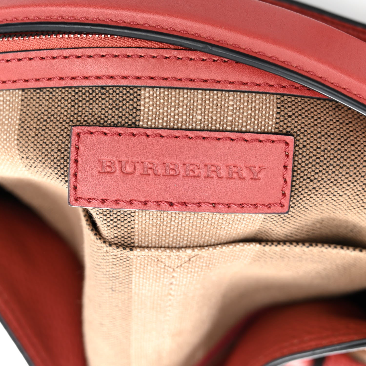 Burberry Grainy Calfskin Canvas Mega Check Medium Ashby Tassel Hobo Pink Azalea 6 of 9