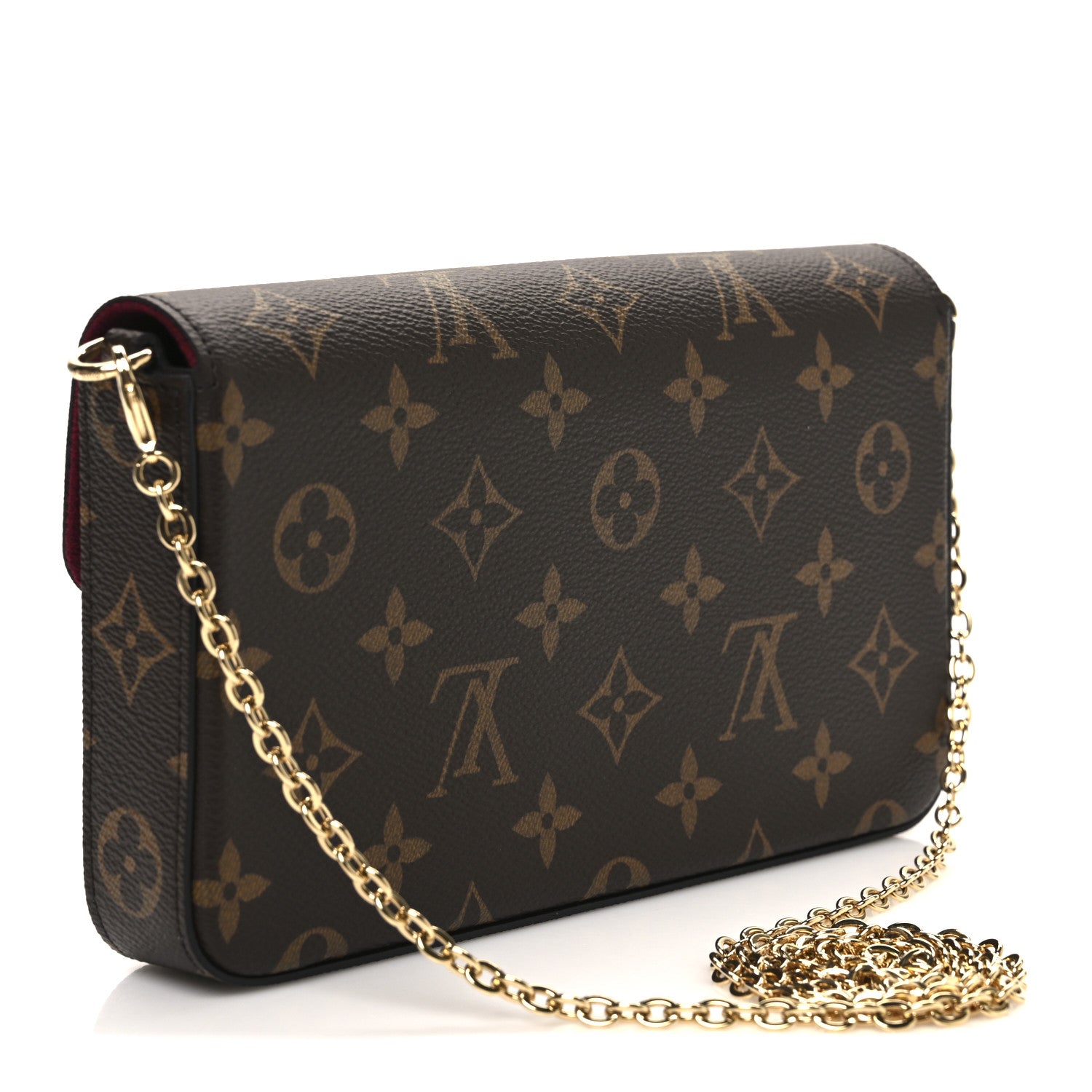 Louis Vuitton Monogram Pochette Felicie Chain Wallet Fuchsia 4 of 11