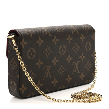 Louis Vuitton Monogram Pochette Felicie Chain Wallet Fuchsia 4 of 11