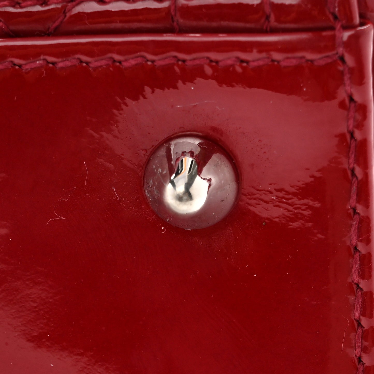 Patent Cannage Medium Lady Dior Red