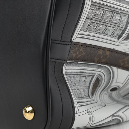 Louis Vuitton X FORNASETTI Calfskin Architettura Noe MM Black White 10 of 12