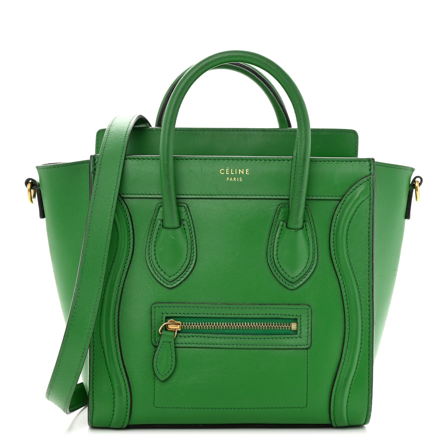Celine Smooth Calfskin Nano Luggage Grass 1 of 12