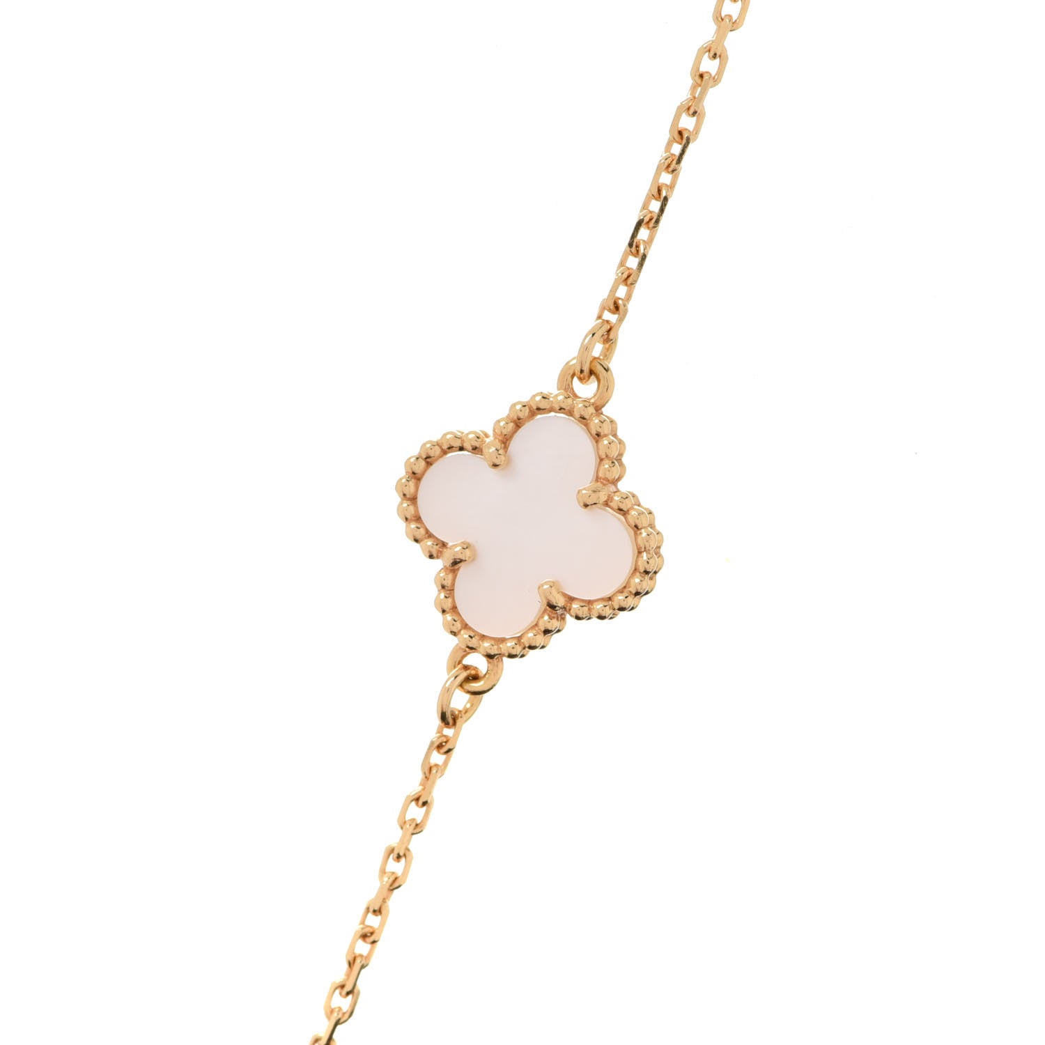 Van Cleef & Arpels 18K Yellow Gold Mother of Pearl Sweet Alhambra Bracelet 4 of 8
