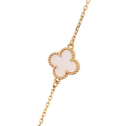 Van Cleef & Arpels 18K Yellow Gold Mother of Pearl Sweet Alhambra Bracelet 4 of 8