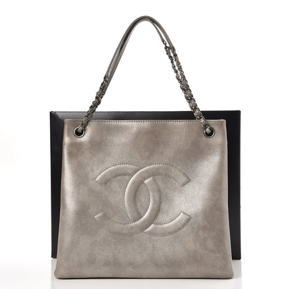 Chanel Iridescent Calfskin CC North South Large Shopping Tote Silver 12 of 12