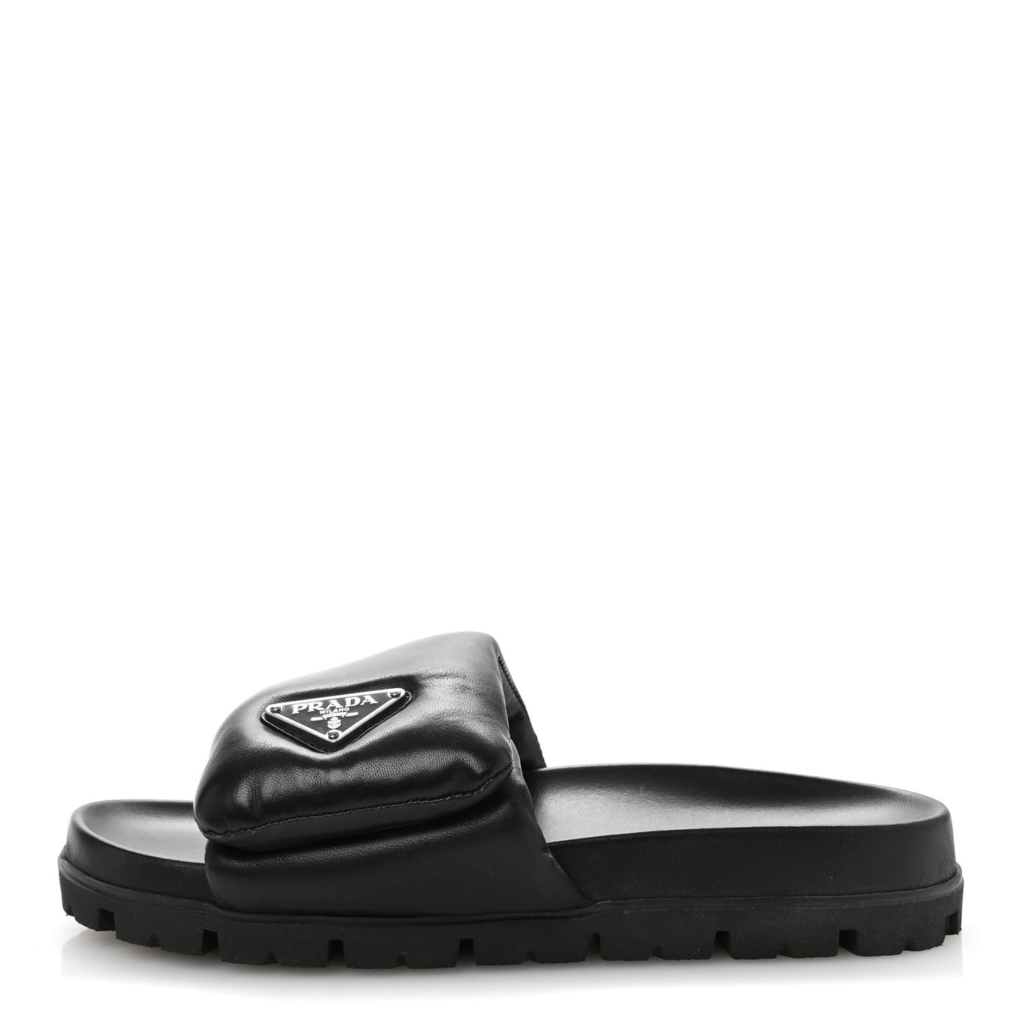 Nappa Soft Padded Triangle Slide Sandals 36.5 Black