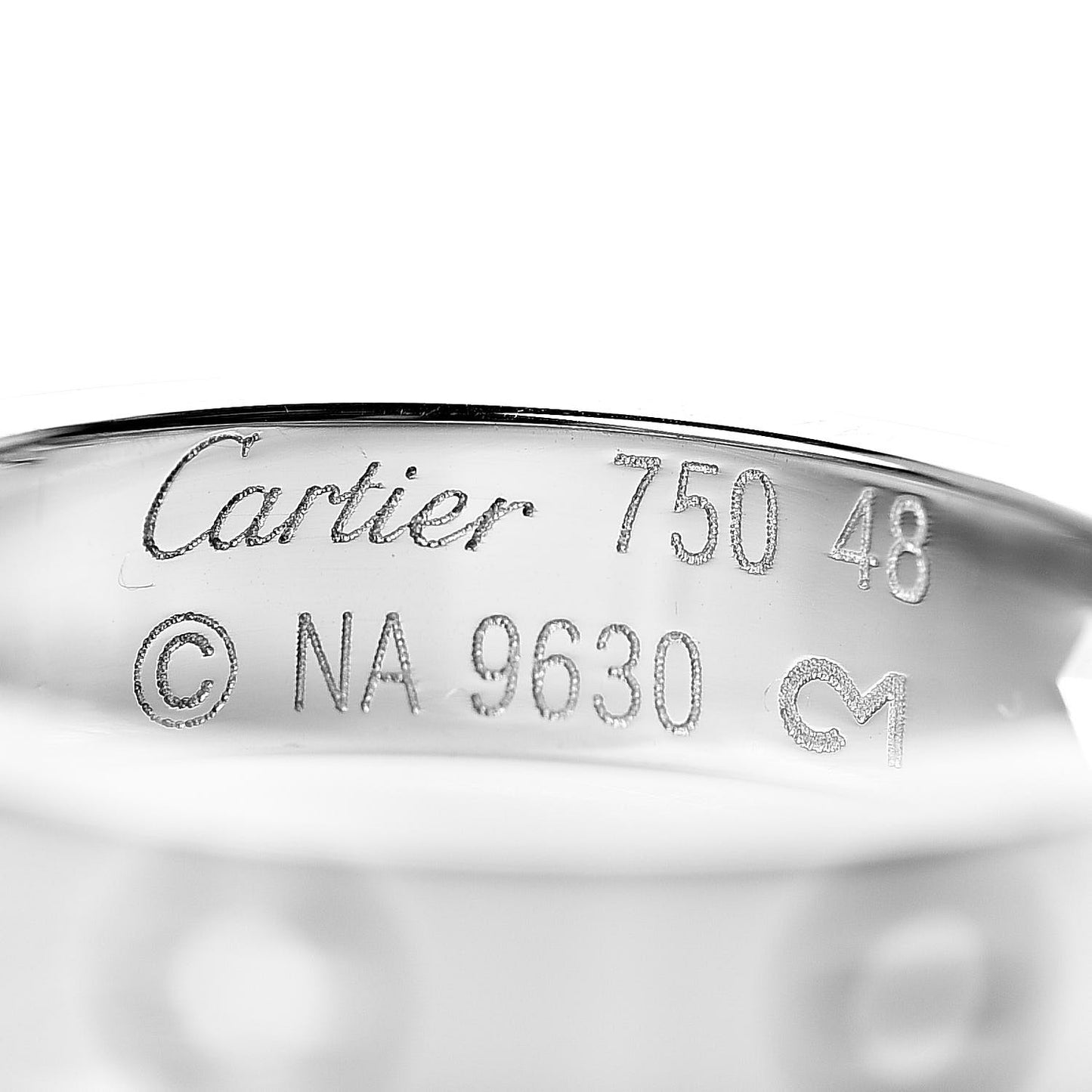 18K White Gold Diamond 4mm LOVE Wedding Band Ring 48 4.5