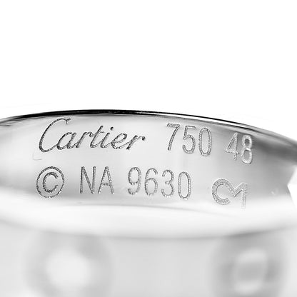 Cartier 18K White Gold Diamond 4mm LOVE Wedding Band Ring 48 4.5 4 of 4