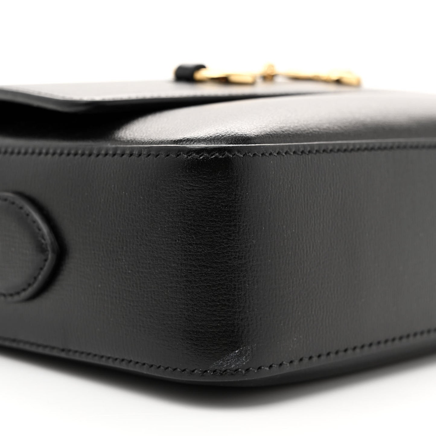 Textured Calfskin Small Horsebit 1955 Shoulder Bag Black