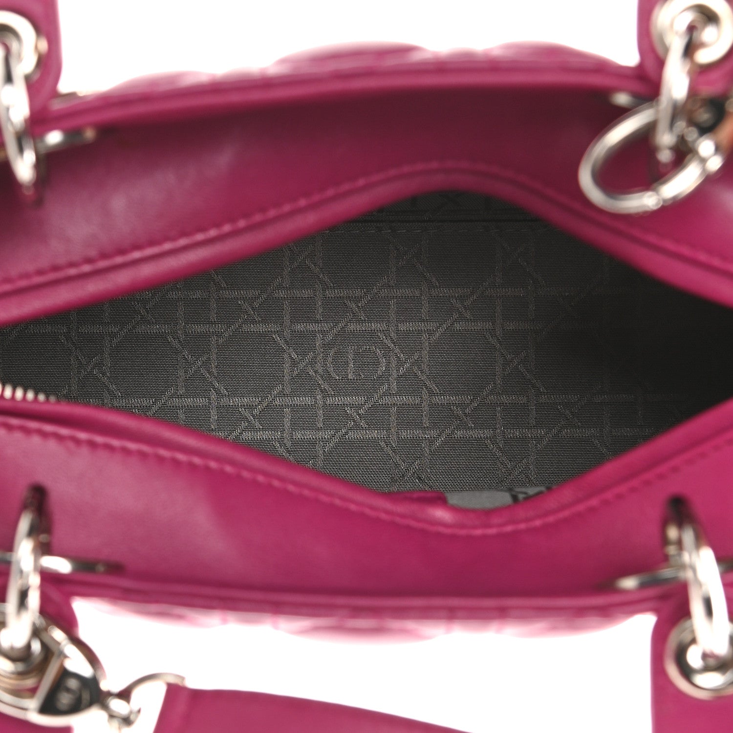 Christian Dior Lambskin Cannage Medium Lady Dior Fuchsia 5 of 9
