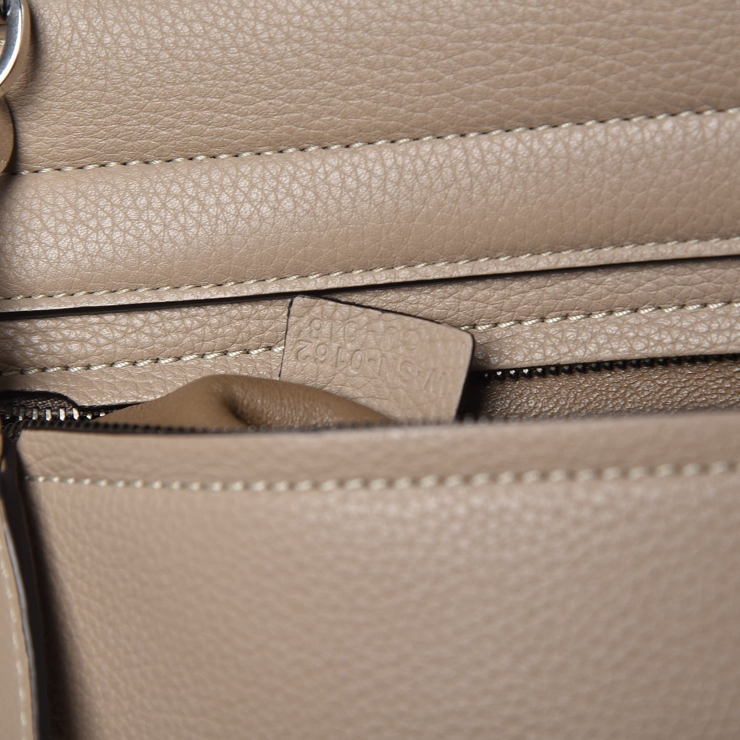 Drummed Calfskin Suede Small Trapeze Dune