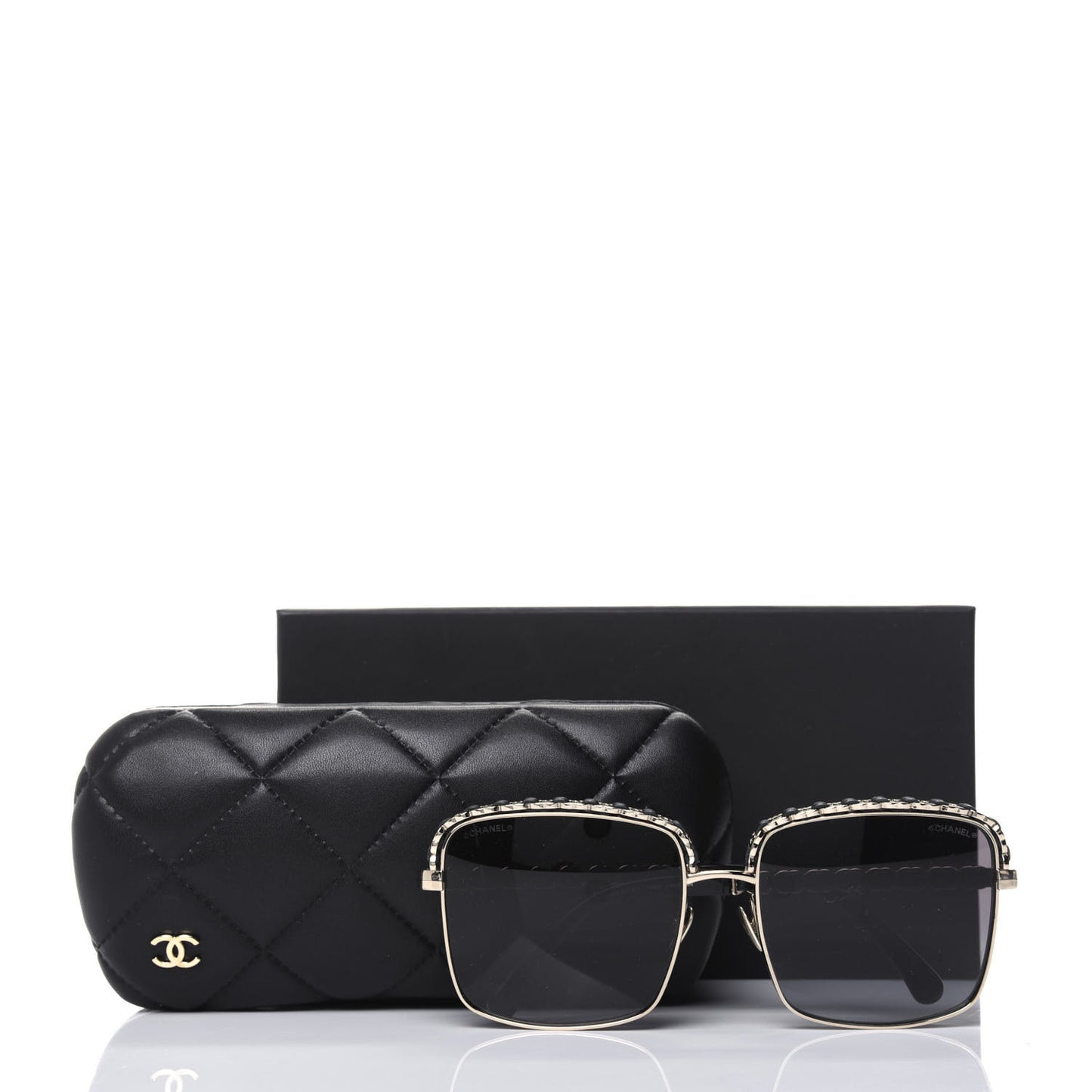 Metal Square Chain Sunglasses 71369 Grey