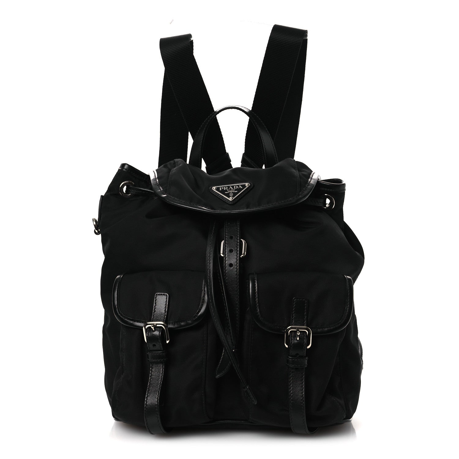 Prada Tessuto Nylon Soft Calfskin Backpack Black 1 of 10