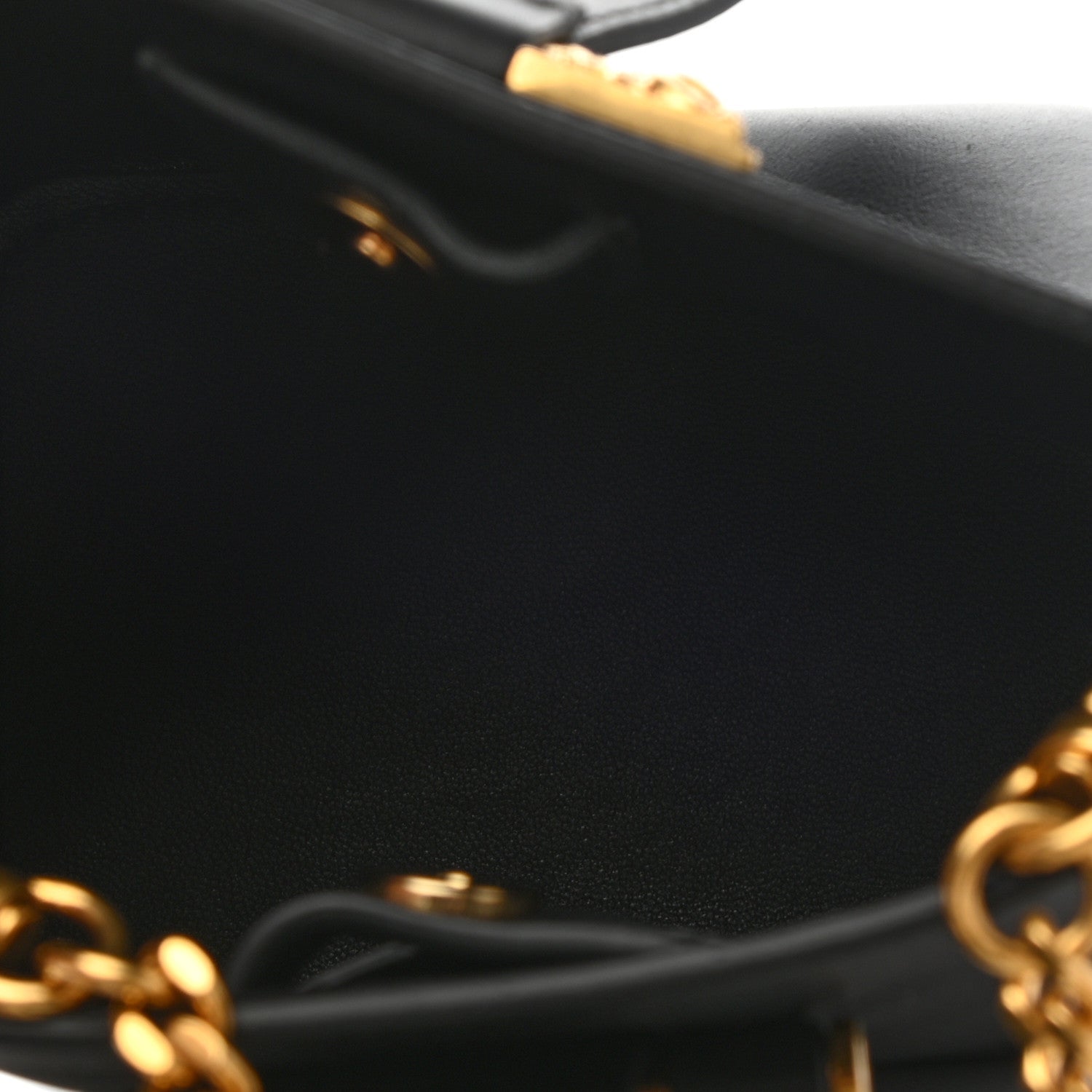 Versace Vitello Mini Virtus Bucket Bag Black 5 of 9