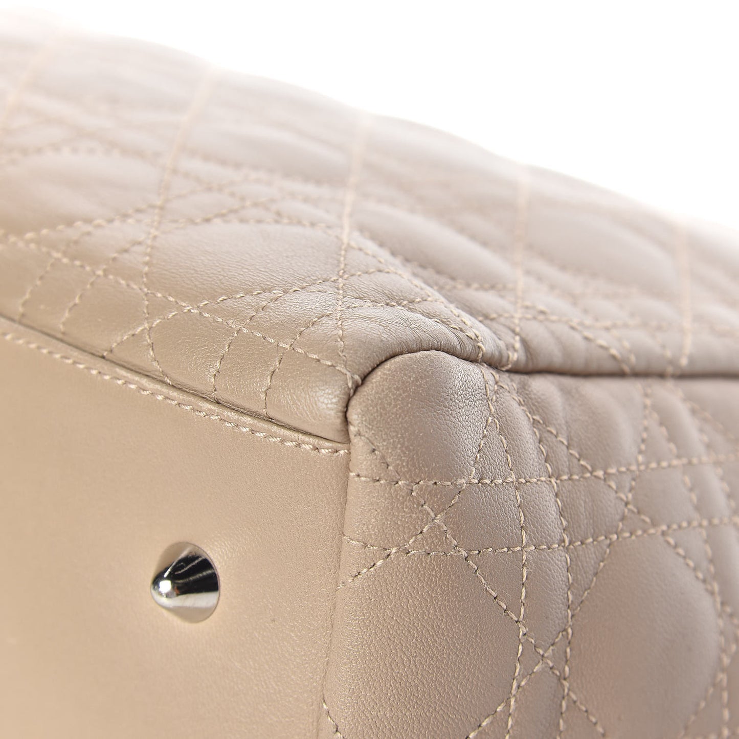 Lambskin Cannage Large Dior Soft Shopping Tote Beige