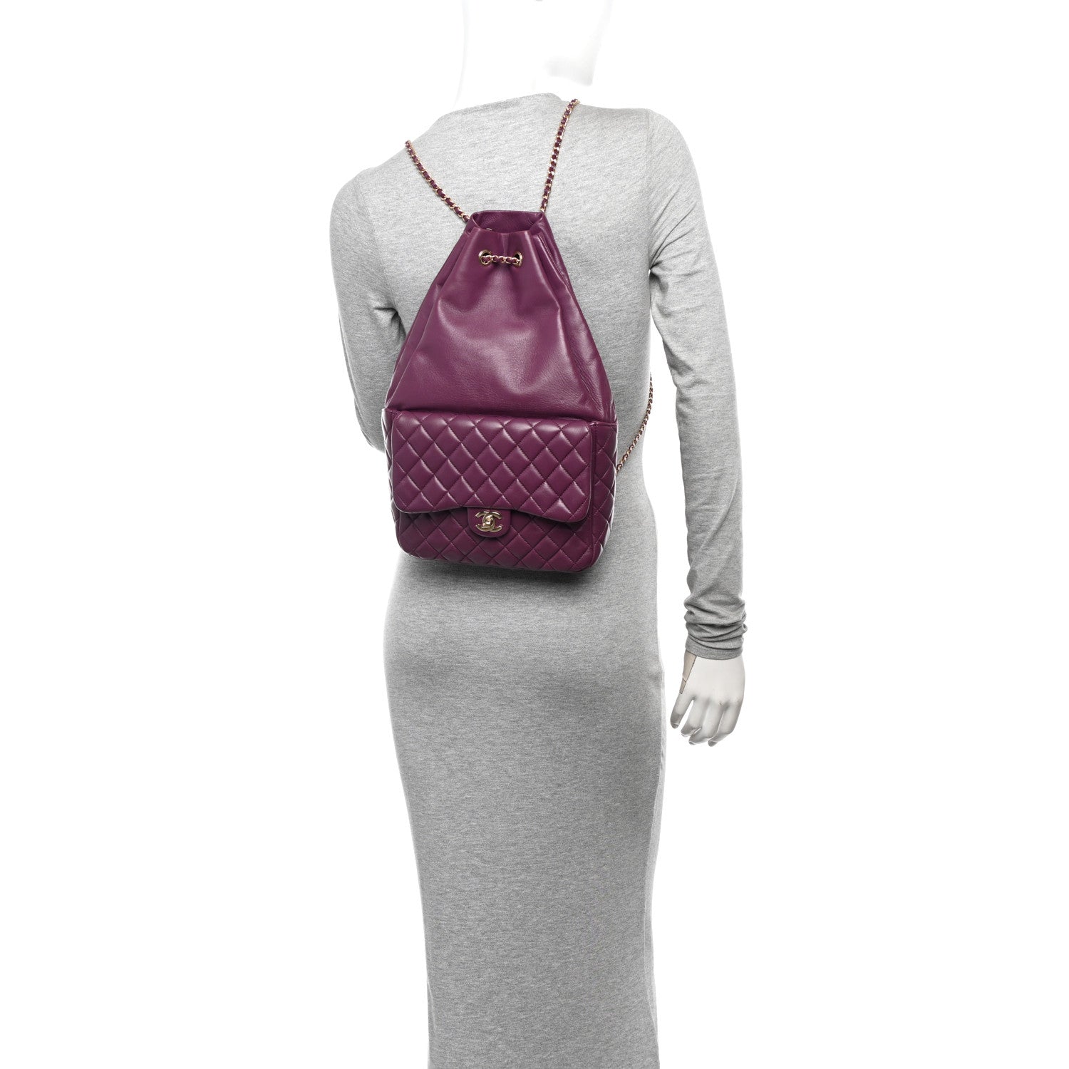 Chanel Lambskin Quilted Large in Seoul Backpack Purple 2 of 10