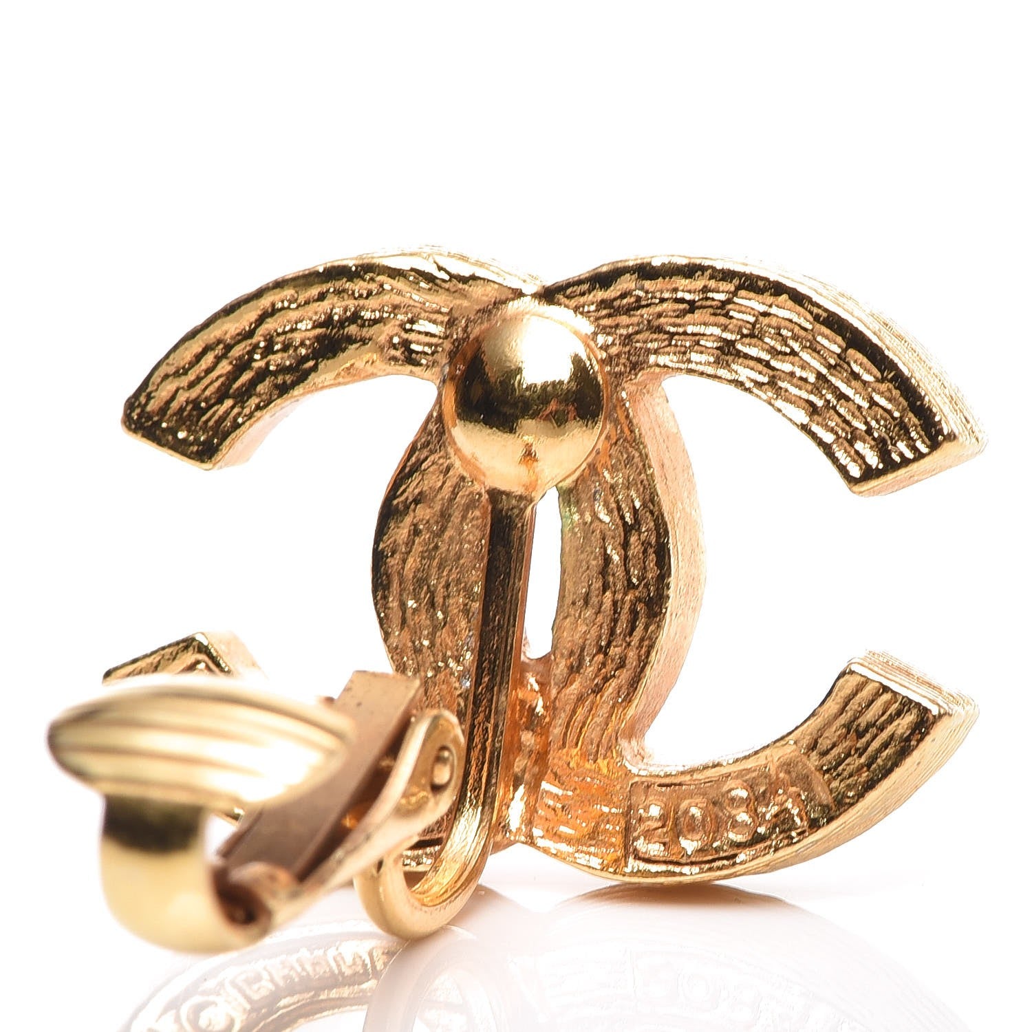 Chanel Crystal CC Clip On Earrings Gold 6 of 7