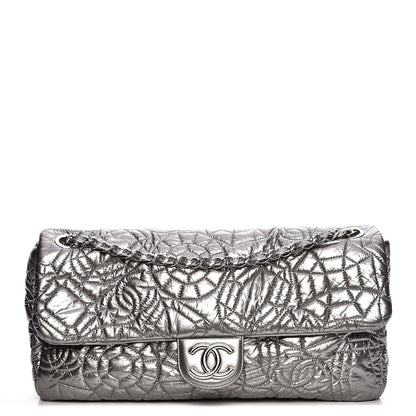 Chanel Vinyl Graphic Edge Flap Silver 1 of 9