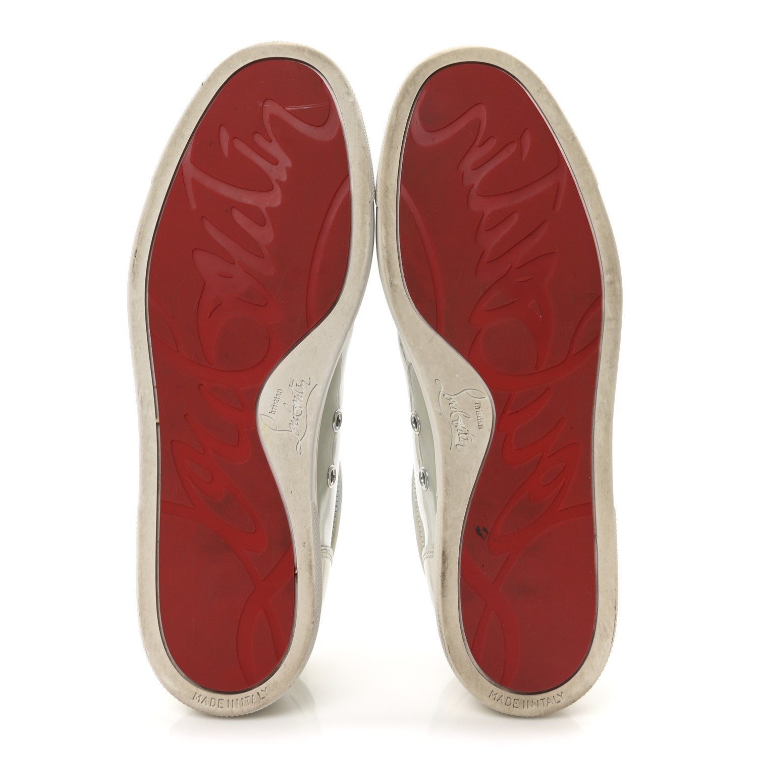Christian Louboutin Patent Psychic Vieira Flat Sneakers 39 White Silver 6 of 10