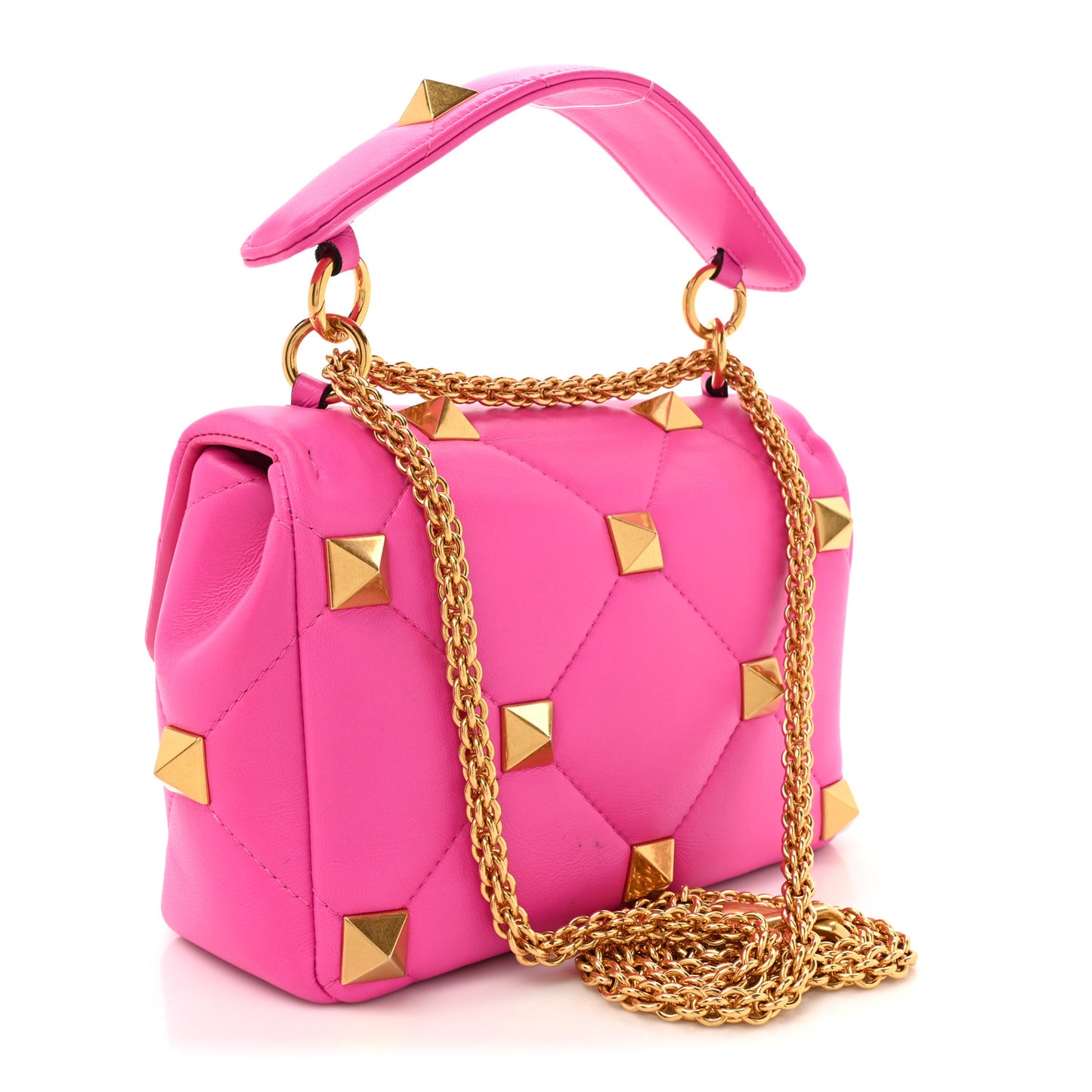Nappa Large Roman Stud Shoulder Bag Pink PP