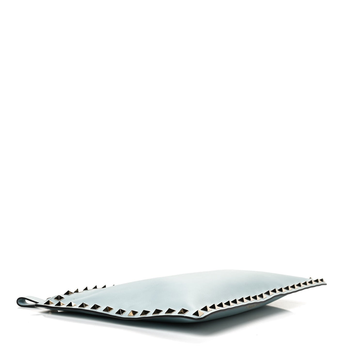 Vitello Large Rockstud Zip Pouch Sky Sorbet