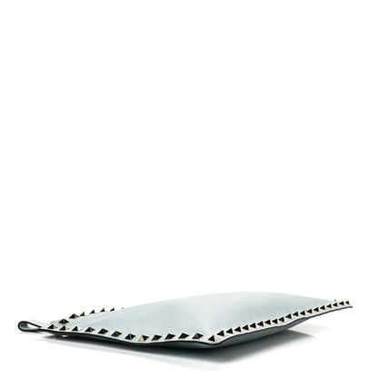 Valentino Garavani Vitello Large Rockstud Zip Pouch Sky Sorbet 4 of 9