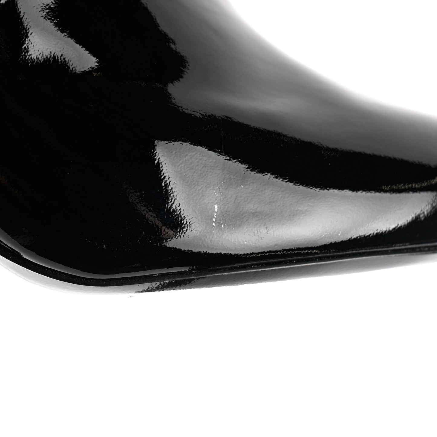 Patent Silhouette Ankle Boots 38 Black