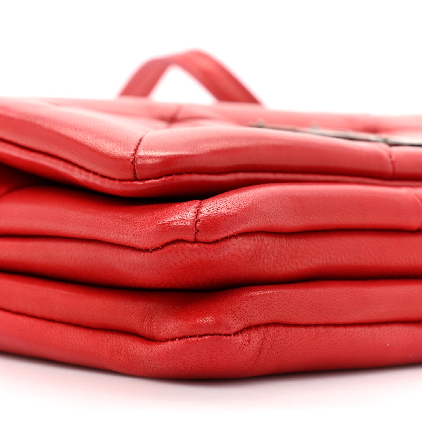 Lambskin Patchwork Monogram Small Jamie Red