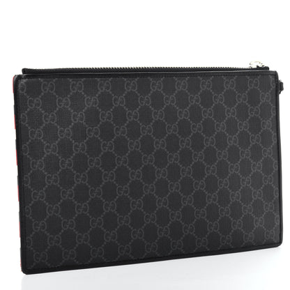 Gucci GG Supreme Monogram Night Courrier Zip Wristlet Pouch Black Multicolor 4 of 8