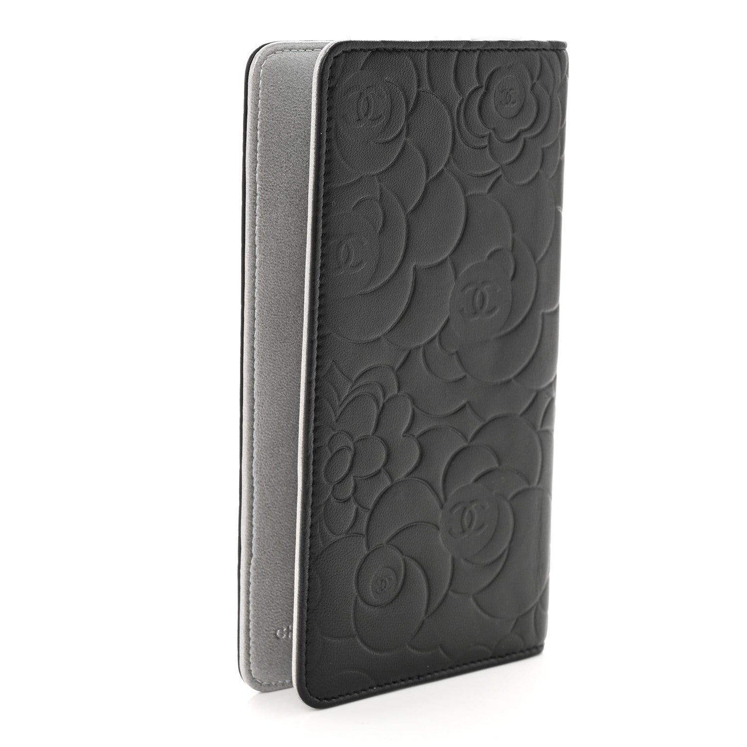 Chanel Lambskin Camellia Embossed Medium Agenda Cover Black 3 of 9