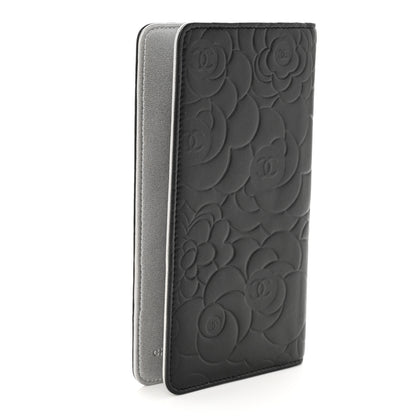 Chanel Lambskin Camellia Embossed Medium Agenda Cover Black 3 of 9