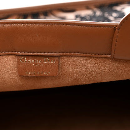 Christian Dior Calfskin Cornely-Effect Embroidery Large Book Tote Brown Black 6 of 15