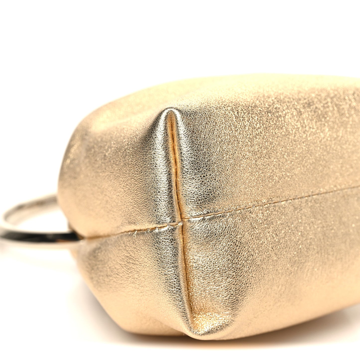 Metallic Nappa Micro Bon Bon Bag Gold